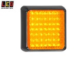 LED rear light yellow 122x122x31mm / 100x100mm, kruvivahe 70mm, j 12-24V