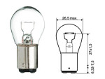 металлический цокль лампа 24V 21W (BA15d)