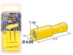 receptacle 5mm, yellow, 10pc in box