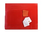 set för tältreparation (setet innehåller 3 lappar, 48x39cm; 24x39cm; 19,5x24cm; 5 rengöringsdukar och sandpapper. färg röd)