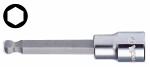 socket spindle (bit), plug / spindle: 3/8”, profil: HEX, dimensions meter: 6mm, type adapters: short, ball