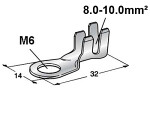 Juhtmeots aas M6. 8.0-10.0mm² kaabel
