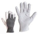 218-8 leather- cotton work gloves 8” m+