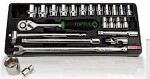 TOPTUL tool set - Ratchet wrench, extension, Joint 1/2" 24 pc.,