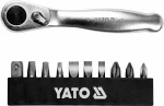 YATO YT-14390 set Ratchet and screwdriver adapters 1/4 11 parts.