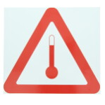 klistermärke varning/ information, adr termometer