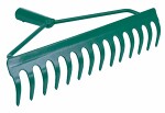 metal rake 14 tines reinforced without handle