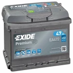 akku Exide Premium 47Ah 450A 207x175x175 -+ EA472