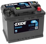 Baterija exide classic 55ah 460a 242x175x190 -+ ec550