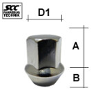 nut m10x1.25/26/17 (closed. p26. ch17) cone max diam 22.5 mm. height 11.5