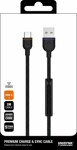 kaapeli USB TYPE-C, 2m, musta, premium vahva