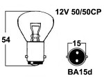 Glödlampa med metallfot 12v ba15d