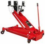 for transmission gearbox lifter mobile, ability: 1000 kg, min. height lifting: 210 mm, max. height lifting 772 mm, number degrees to adjust: 1, paint: red, 2 hook, 2 ketti