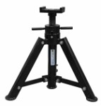 supporting plate stand, HEAVY DUTY, low, number: 1 pc, ability: 12 t, height min 456 mm, height max 710 mm, for protection: self locking, Rotate, paint: black