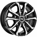 Alloy Wheel MSW 48 Van Black Polished, x0.0 ET middle hole