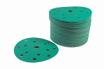 paper abrasive thin, Grinding disc, P150, diameter - dimesions: 150mm, paint: green, do krążków, 100pc., number hole: 15;