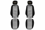 Seat cover seat Classic (grey, material velour, series CLASSIC, adjustable headrest autojuht, adjustable headrest reisija) VOLVO FH 12, FH 16, FL, FM 10, FM 12, FM 7, FM 9 08.93-