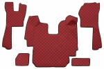 floor mat floor F-CORE SCANIA, entire põrand, ECO-leather, number pc. set of. 5 pc (material - eco-leather, paint - red, automatic transmission) SCANIA P,G,R,T 03.04-