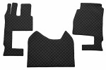 floor mat floor F-CORE MERCEDES, entire põrand, ECO-leather, number pc. set of. 3 pc (material - eco-leather, paint - black, kaasreisija seat foldable, cabin wide 250cm) MERCEDES ACTROS MP4 / M