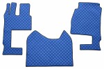 floor mat floor F-CORE MERCEDES, entire põrand, ECO-leather, number pc. set of. 3 pc (material - eco-leather, paint - blue, kaasreisija seat foldable, cabin wide 250cm) MERCEDES ACTROS MP4