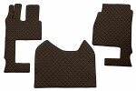 floor mat floor F-CORE, entire põrand, ECO-leather, number pc. set of. 3 pc (material - eco-leather, paint - brown, kaasreisija seat foldable, cabin wide 250cm) MERCEDES ACTROS MP4 / MP5 07.11