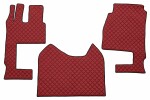 floor mat floor F-CORE MERCEDES, entire põrand, ECO-leather, number pc. set of. 3 pc (material - eco-leather, paint - red, kaasreisija seat foldable, cabin wide 250cm) MERCEDES ACTROS MP4 /