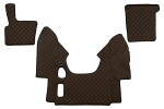 floor mat floor F-CORE DAF, entire põrand, ECO-leather, number pc. set of. 3 pc (material - eco-leather, paint - brown, manual transmission) DAF XF 95 01.02-12.06