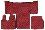 floor mat floor F-CORE MAN, entire põrand, ECO-leather, number pc. set of. 3 pc (material - eco-leather, paint - red, cabin L, cabin LX) MAN TGS 09.16-