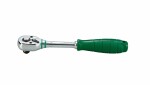 handle Ratchet, 1/2 inches (12,5 mm), teeth: 72, length.: 270 mm, type: two-way, with retarder, Swivel Handle: plastic .