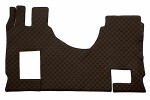floor mat floor F-CORE MERCEDES, entire põrand, ECO-leather, number pc. set of. 3 pc (material - eco-leather, paint - brown, kaasreisija seat foldable, cabin wide 250cm) MERCEDES ACTROS MP4 /