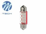 glödlampa led, 2 st., c5w, 12v, max. 0.37w, färg ljusröd, sockel sv8.5-8, för fordon utan can-bus-system