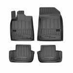 floor mats (set, rubber, 4pc, paint black) PEUGEOT 407 03.04-02.11 combi/sedan