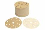 gold paper abrasive: Grinding disc, velcro fastener, number hole: 15, .: P80, diameter - dimesions:150mm, paint: beez, package 100 pc
