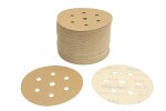 gold paper abrasive: Grinding disc, velcro fastener, number hole: 7, .: P80, diameter - dimesions:150mm, paint: beez, package 100 pc