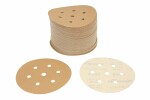 gold paper abrasive: Grinding disc, velcro fastener, number hole: 7, .: P220, diameter - dimesions:150mm, paint: beez, package 100 pc