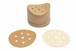gold paper abrasive: Grinding disc, velcro fastener, number hole: 7, .: P240, diameter - dimesions:150mm, paint: beez, package 100 pc