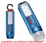 Bosch gli 12v-300, lampa (zibspuldze) led, bosch akumulatoram zils 10,8/12v (bez lādētāja un akumulatora) 9h darbība 3ah akumulatoram