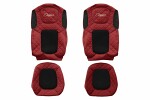 Seat cover seat (red, material eko-leather, velour, series ELEGANCE) FORD F-MAX 11.18-