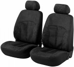 Seat cover set velvet black 2pc walser