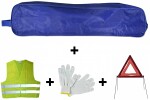 avariikomplekt warning triangle+Reflective Vest+gloves+bag jbm