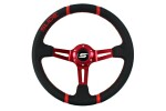 racing wheel SLIDE 350mm offset:90mm leather Red