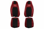 Seat cover seat Elegance (red, material eko-leather, series ELEGANCE, integrated zagłowek kaasreisija; integrated headrest driver) SCANIA L,P,G,R,S 09.16-