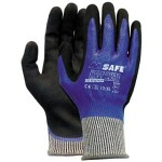 Safety gloves with level 5/D cut resistance M-Safe Full-Nitrile Cut 5 14-705, nylon/lycra/HPPE/glass fiber, full nitrile coating, size 11/XXL