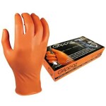 Disposable nitrile gloves M-Safe Grippaz 246OR, 50pcs box, 0,15mm thick, orange, size 10/XL