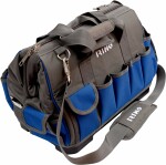 Tool bag with zip, 10 external and 14 internal pouches, 420x240x300mm, hard bottom