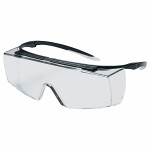 Skyddsglasögon uvex super f otg över normala glasögon, panoramalins, supervision excellens, båge svart/transparent