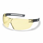 Apsauginiai akiniai uvex x-fit, geltonas lęšis supravision excellence su nuo rasojimo ir įbrėžimų danga, pilkas rėmelis