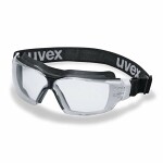 Umbprillid Uvex CX2 Sonic, clear lens supravision excellence fog- and kriimustuskindlad coating, frame white/black, kummipaelaga. Põrutusklass B