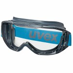 Safety goggles Uvex Megasonic, clear spherical lense, supravision excellence coating (anti-fog inside, anti-scratch outside), anthracite/blue