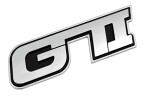 chromed emblem logo "GTI"
